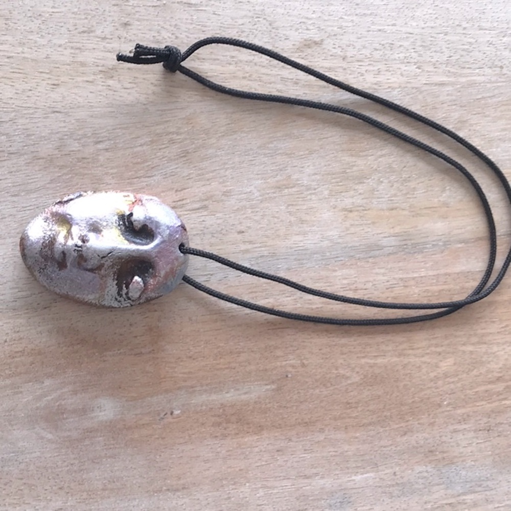 Earthenware Shard Face pendant by EarthShards